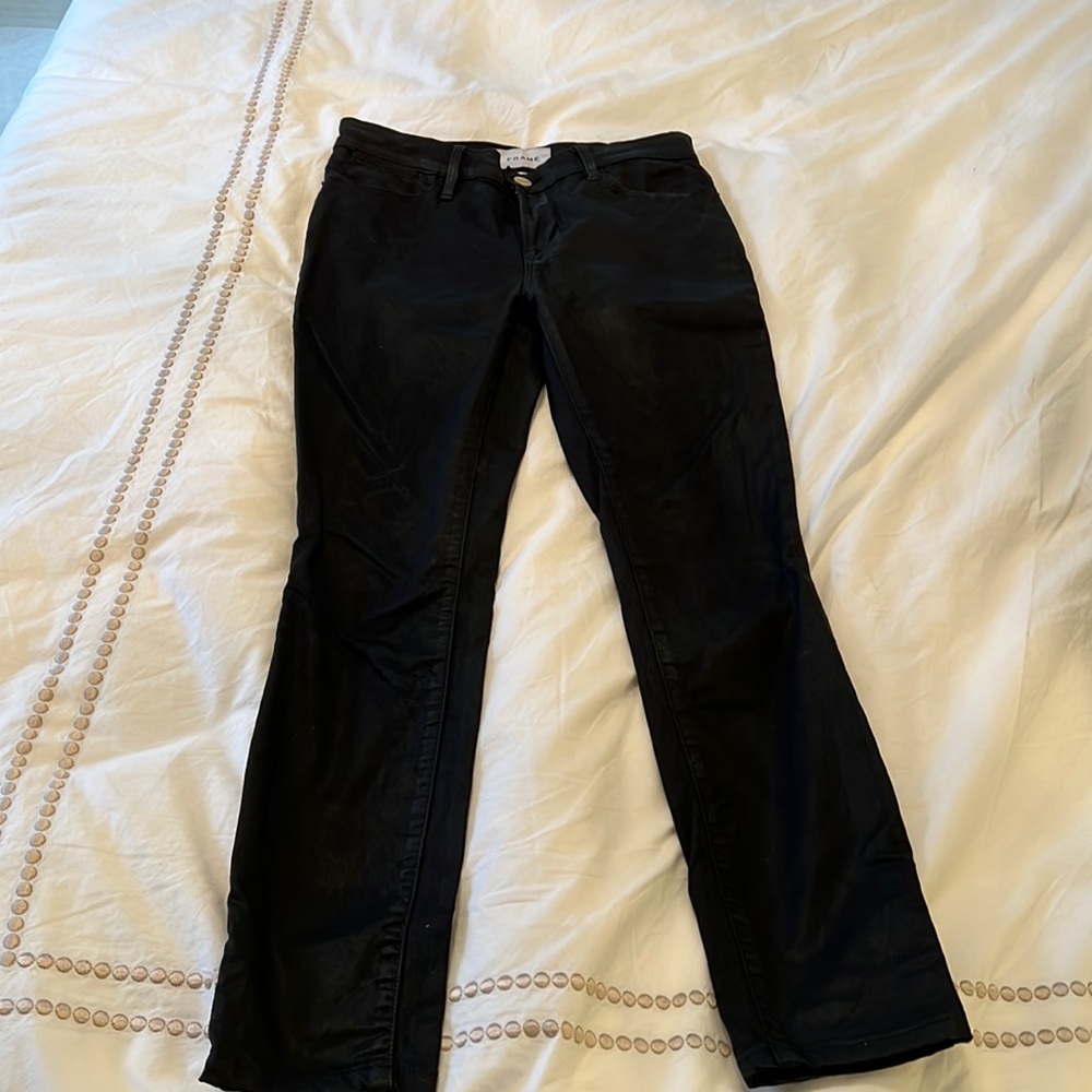 Frame le high skinny coated jeans noir size 25